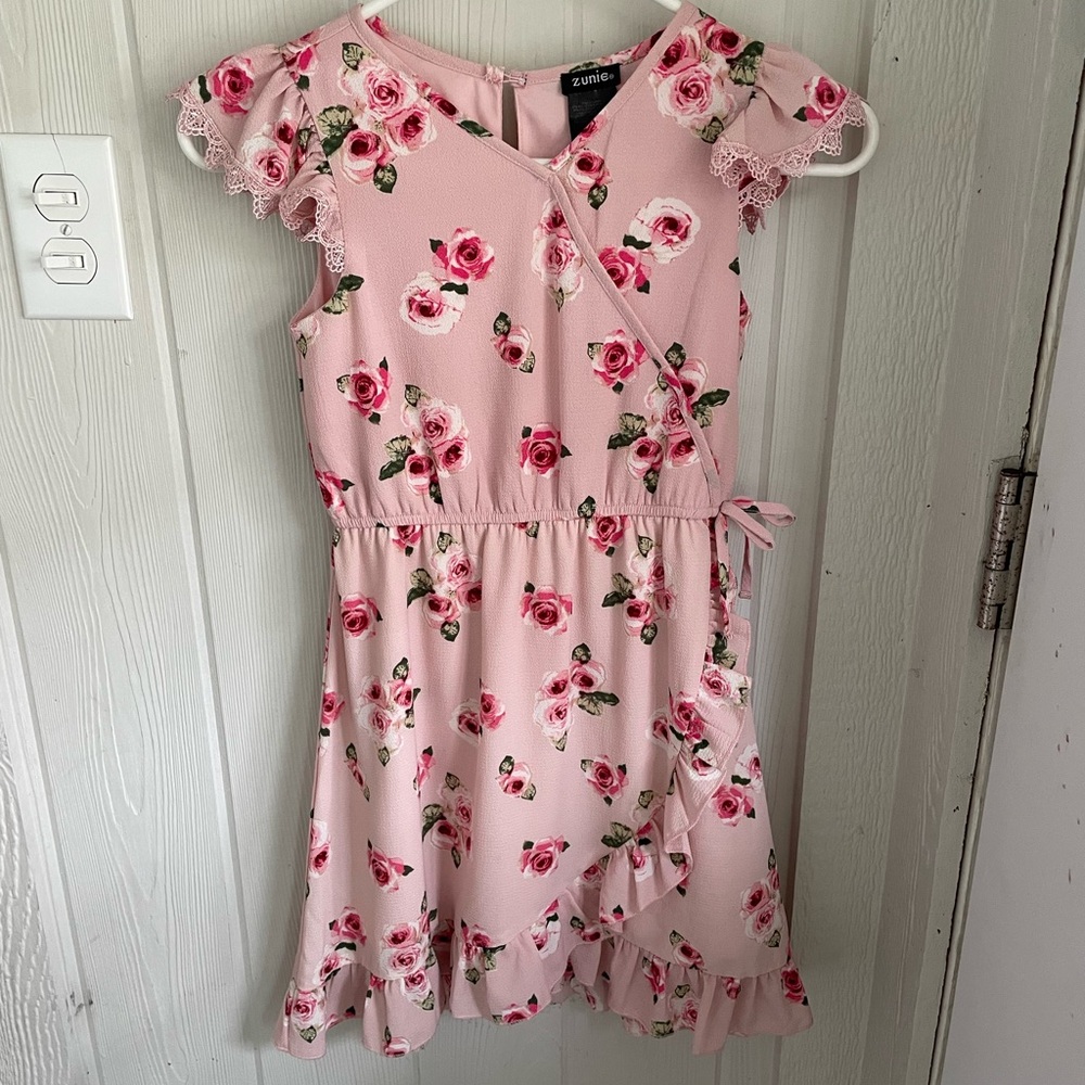 Zunie Pink Floral Kids Dress